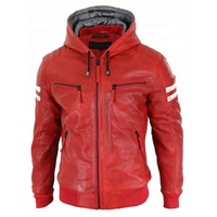 Nouvelle veste de motard en peau de mouton rouge tannée de haute qualité, réversible, écologique, imperméable et coupe-vent