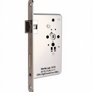 Cerradura de Embutir 715 PZ 20/55/72/8mm de Acero Inoxidable, Estilo Industrial para Muebles, con Llave de Latón DIN, Redondeada a la Derecha, Clase 4 BKS - Product Image 3