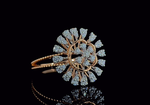 Bague de fiançailles en diamant de laboratoire de 1,00 CTW certifiée SGL, or massif 14 carats, design floral - Product Image 2