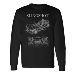Camiseta de manga larga Slingshot Patent Car, camisa gráfica negra para hombre - Product Image 2