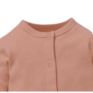 จั๊มสูทสำหรับเด็กทารกแรกเกิดและเด็กวัยหัดเดินมีกระดุมสีพื้นนุ่มพิเศษมีสไตล์ใส่สบาย - Product Image 5