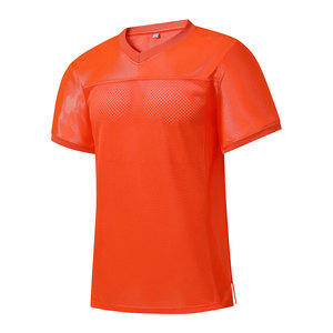 Vente directe usine – Prix raisonnable – T-shirt en maille respirant pour homme, col en V oversize, 100 % polyester, manches courtes, couleur unie - Product Image 1