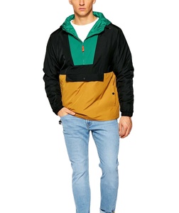 Venta al por mayor de talla grande Casual moda prendas de vestir exteriores transpirable fino repelente al agua pulóver cortavientos piel gimnasio Fitness bloque de color - Product Image 3