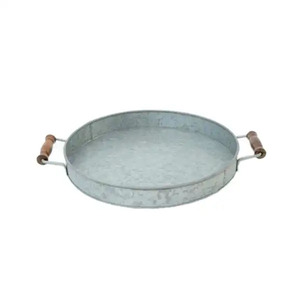Plateau de service de nourriture de forme carrée galvanisé de couleur argent élégant de vente chaude enduite d'oxydase de qualité supérieure - Product Image 1