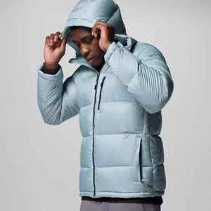 Oem Winter Warm Hooded Men'S Down Jacket Fashion Custom Logo <b>Bubble</b> <b>Coats</b> Plus Size Cropped Shiny Puffer Jackets For Men - Product Image 4