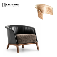 Chaise de salle à manger rembourrée moderne et confortable, fabriquée sur mesure par l'usine LIDENG, avec structure en bois et contreplaqué courbé