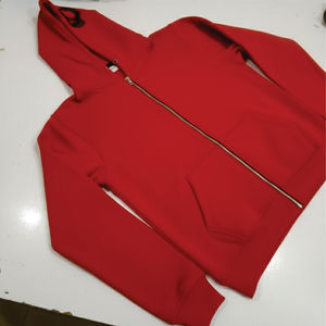 Sweat-shirt à capuche personnalisé pour homme, 100% coton, design brodé, coupe ample longue, col montant, couleur contrastée, épissure, hiver - Product Image 4