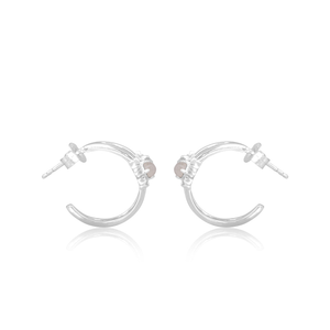 Unique Design 925 Sterling Silver Natural Rainbow Moon Stone And Cubic Zircon Gemstone <b>Earrings</b> For Occasions Jewelry Supplier - Product Image 3