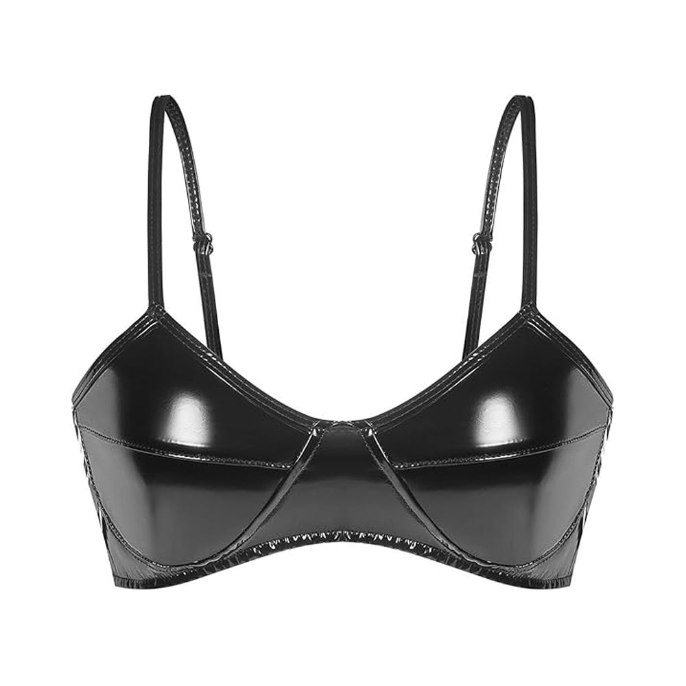 Trendy Plus Size Lightweight Leather Bra for Women with High Support Front Logo and Elegant Finish