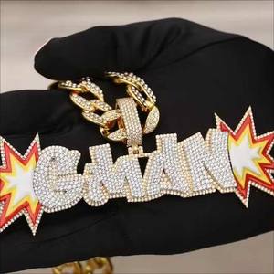 Chaîne de pendentif personnalisé personnalisé en argent 925 VVS Moissanite Hip Hop pendentif visage glacé pour hommes bijoux - Product Image 1