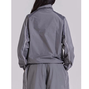 Women 2 Piece Outfits Tracksuit <b>Jumpsuits</b> Lightweight Windbreaker Pullover Jacket Crop Top Pants Set - Product Image 4