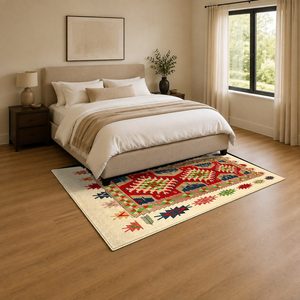 Tapis RUGS DEPOT LXDP-0163 en gros, rouge bordeaux, style bohème tribal, imprimé numériquement, lavable en machine, en chenille, antidérapant - Product Image 3