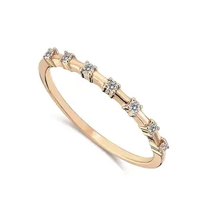 Anello di fidanzamento con diamante in oro 14 carati anello di fidanzamento con diamante in oro massiccio per le donne anello a fascia per l'eternità anello impilabile con diamanti