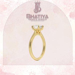 แหวนหมั้นเพชรเม็ดเดี่ยวประดับเพชรสำหรับผู้หญิงขนาด1-3 CT สำหรับศูนย์ห้องปฏิบัติการของขวัญคริสต์มาสดีไซน์หินสามชิ้น - Product Image 2