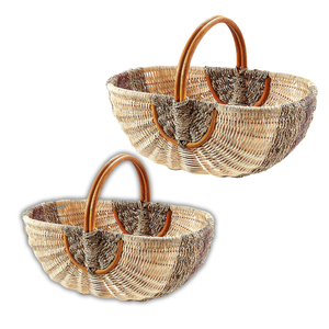 Vente en gros PANIER DE RÉCOLTE EN ROTIN naturel PANIER DE PIQUE-NIQUE du Vietnam avec poignée durable Transport et stockage faciles - Product Image 1