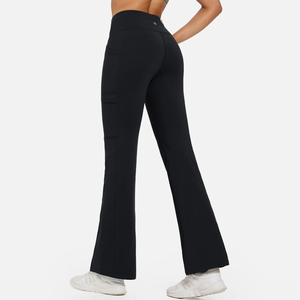 Vêtements de sport de haute qualité, pantalon évasé d'hiver à séchage rapide, taille élastique, ensemble de sport hautement extensible pour femmes - Product Image 2