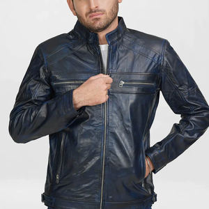 Chaqueta de Cuero para Hombre, Estilo Ajustado, Color Negro, con Logotipo Personalizado - Product Image 1