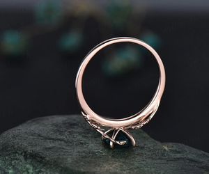 Moss Agate 925 <b>Sterling</b> <b>Silver</b> Fancy Design Women Girls <b>Wedding</b> <b>Band</b> Engagement Anniversary Party Gifts - Product Image 5