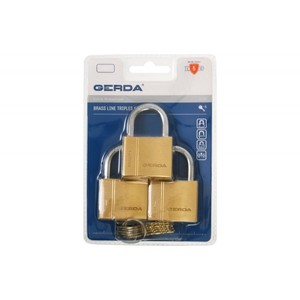 Juego de 3 candados de latón Latón LINE KMZ S40 (PAQUETE BLISTER) - Product Image 1