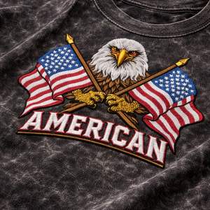 T-shirts à manches courtes pour hommes en coton 100% avec lavage à l'acide et broderie - Écologiques, séchage rapide, anti-boulochage, motif de lettres - Product Image 5