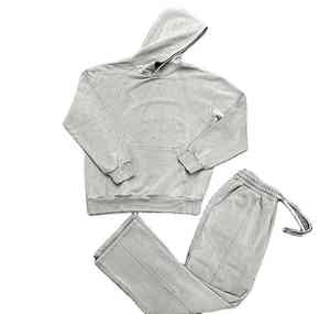 ชุดวอร์มสำหรับผู้ชายผ้าย้อมสีล้วนมีซิปสามารถซักได้ออกแบบได้ตามต้องการ - Product Image 1