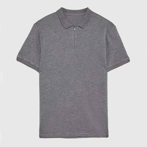 Polo de Hombre de Lino Piqué 100%, 200 g/m², Cuello con Cierre, Color Gris, Transpirable, de Alta Calidad y Entrega Rápida - Product Image 1