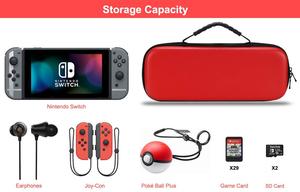 Étui de rangement simple en EVA avec fermeture éclair, bicolore rouge et blanc, pour <span class=keywords><strong>Nintendo</strong></span> Switch 2/OLED avec Joy-Con, pochette de voyage pour jeux - Product Image 4