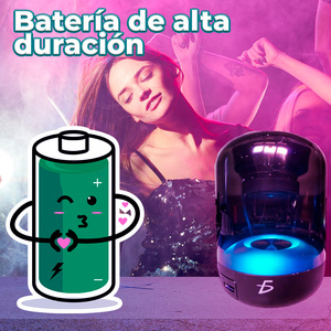 Subwoofer Bluetooth Portatile Trasparente con Luci LED RGB, Mini USB, AUX, Batteria, per Feste all'Aperto, in Plastica, con Microfono, TWS - Product Image 2