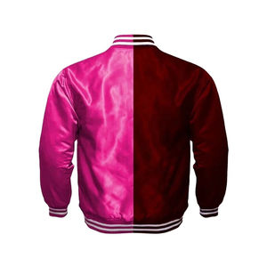 Chaqueta Universitaria de Satén Rosa Granate, Chaqueta Universitaria de Béisbol con Letras, Chaqueta Universitaria de Primera Calidad para Uso en Invierno - Product Image 5