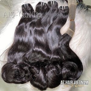 ผมต่อผมต่อปลายโค้งสีดำธรรมชาติมัดผมคนเวียดนามดิบ100% - Product Image 4