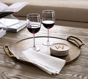 Plateau en aluminium martelé doré écologique Pièce maîtresse décorative élégante pour la maison Plateau à vaisselle de service Ustensiles de cuisine Vaisselle - Product Image 4