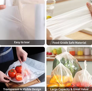 Clear PE Plastic <b>Bags</b> Roll Storage for Fruit Vegetable Butchers Counter Sandwich Freezer <b>Food</b> Storage - Product Image 3
