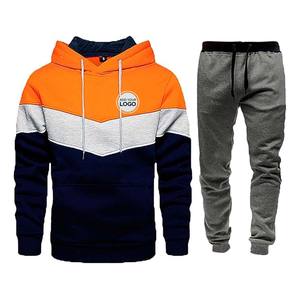 Survêtement pour homme à blocs de couleur, sweat à capuche zippé intégral, ensemble de survêtement 2 pièces, vêtements de sport, sweat à capuche en polaire - Product Image 6