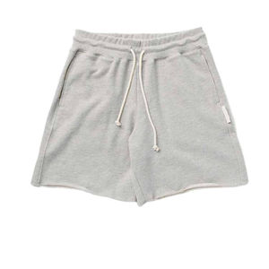 Short de sport personnalisé pour hommes, en éponge française, avec cordon de serrage, en molleton de coton à motif solide, en gros, short de sueur décontracté pour sports de plein air - Product Image 6