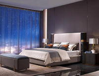 Lit double en cuir de luxe moderne Mobilier design haut de gamme pour ensemble de chambre à coucher Lit élégant haut de gamme
