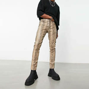 Meilleure Achat : Pantalon en Cuir Homme Tendance Effet Vieilli Style Jean Droit Streetwear – Prix Compétitif (Vente en Gros) - Product Image 3