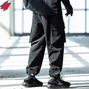 Techwear กางเกงคาร์โก้ผู้ชาย, กางเกงฮาราจูกุฮิปฮอปสตรีทแวร์กางเกงวอร์มเอวยางยืดกางเกงเทคโนโลยีไซเบอร์พังค์ - Product Image 6