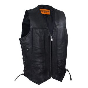 Gilet motard en cuir de qualité supérieure pour homme avec col montant Gilet de moto confortable et sans manches - Product Image 4