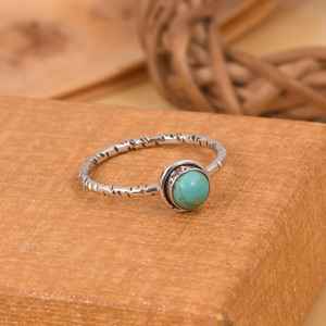 Kingman <b>Turquoise</b> Sterling Silver <b>Ring</b> Handmade Bohemian Gemstone Jewelry Artisan <b>Turquoise</b> <b>Ring</b> Unique Gift for Her - Product Image 6