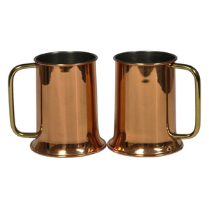 Latest Design Pure Copper <b>Mugs</b> Handcrafted Plain Design Beer Steins With Solid Brass Handle & Eco-Friendly Barware <b>Gift</b> Set Sale - Product Image 1