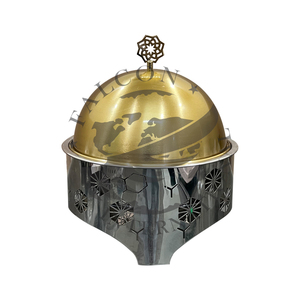 หม้ออุ่นอาหารสแตนเลสสตีลสำเร็จรูปสีทองทรงกลมสไตล์คลาสสิกอุปกรณ์อุ่นอาหารทำจากโลหะมาใหม่ - Product Image 2