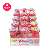 Yum'z Bites Grote Koreaanse Gecoate Roze Harde Cartoon Ring Lollipop Fruitig Aardbei Speelgoed Snoepzakje Kinderen Importeurs Favoriet