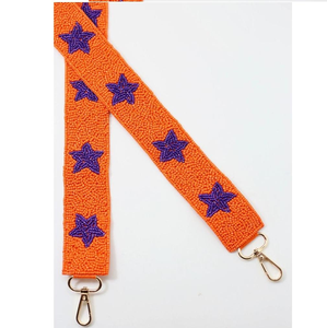 Correas de guitarra con cuentas bordadas a mano con semillas de color y diseño con diseño de monedero de estrella y hechas a mano - Product Image 6