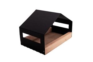 Moderna casa per uccelli vogue tipo appeso uccelli in legno nero accessori alimentatore cortile esterno decorazione del giardino casa per uccelli - Product Image 2