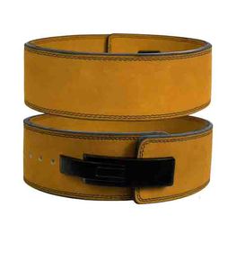 Cinturón de levantamiento de pesas de cuero resistente con hebilla de palanca y soporte ajustable para la espalda, ideal para culturismo y entrenamiento de powerlifting. - Product Image 3