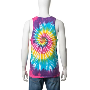 Eco Friendly <b>Tie</b> Dyed Mens Tank Tops Cotton Spandex Fabric Puff Printing Breathable Stretch Sports Gym Beachwear Summer Clothing - Product Image 4