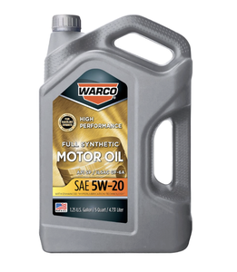 Lubricante Automotriz Sintético Completo Antidesgaste WARCO SAE 5W-20, Aceite de Motor, Paquete de 3, 5 Cuartos - Product Image 1