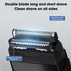 Rasoir électrique pour visage d'<span class=keywords><strong>homme</strong></span>, rasoir de voyage compact à double lame flottante et lames de peigne, tondeuse étanche pour barbe - Product Image 4