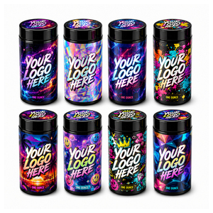 Factory Custom UV Black Violet <b>Glass</b> Jar 50ml 100ml 200ml 500ml 1000mlCR Lid Inner Liner Airtight Smell Proof <b>Packaging</b> - Product Image 2
