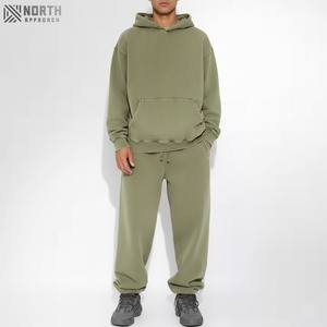 Logo personnalisé ensemble de sweatshirts surdimensionnés à col ras du cou pull en coton imprimé ensemble de survêtement avec broderie vierge pour hommes ensemble de luxe - Product Image 1